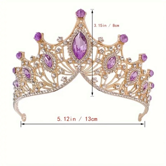 Purple Baroque Style Tiara - Picture 2 of 5